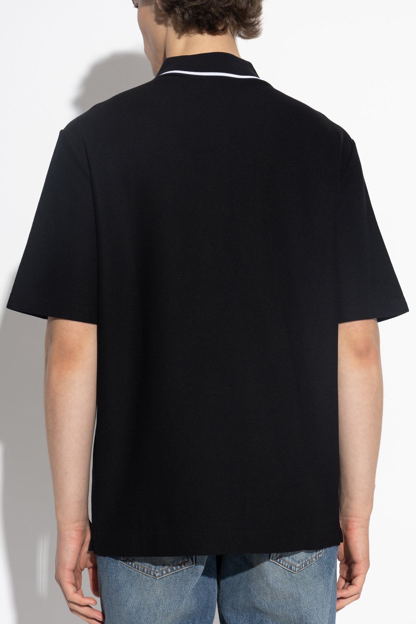 Tシャツ・カットソー Dolce & Gabbana SS25 Knitted polo shirt (GXZ02ZJBSK3 N0000) Silk jacquard polo-shirt with DG logo in Black for Men